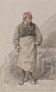 Mann mit Schürze und Mütze