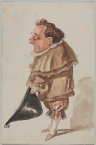 Mann mit großem Hut von Paul Gavarni
