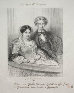 Masques et visages: Paric, par-la: Phèdre am Théâtre-Français..., 1857-1858 von Paul Gavarni