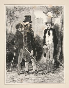 Monsieur... Verzeihung!... mein Freund behauptet, dass Sie vor Verlangen brennen... von Paul Gavarni