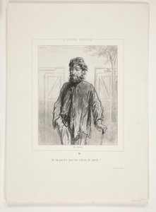 Ne luis parlez pas des chiens de garde! von Paul Gavarni