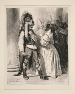 Arme Elvire, von den Fluten des Musard-Balls mitgerissen von Paul Gavarni