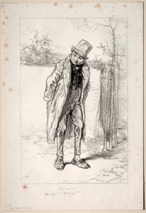 Physionomies Parisiennes: Au Marais. Ici, Azor! ici!, 1857-58 von Paul Gavarni