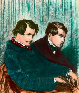 Porträt von Edmond Goncourt (1822-1896) und Jules Goncourt (1830-1870), Brüder und Schriftsteller von Paul Gavarni