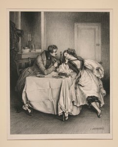 UN CABINET CHEZ PETRON. - EIN PRIVATZIMMER BEI PTERON. von Paul Gavarni