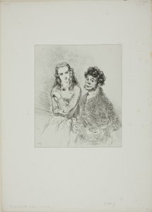 Ohne Titel (Vater und Tochter) von Paul Gavarni