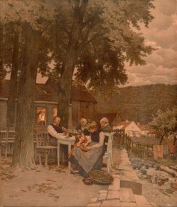 Familie im Garten