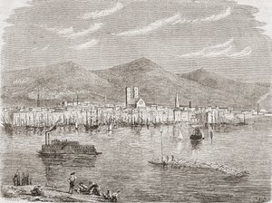 Montreal in den 1860er Jahren, graviert von Auguste Trichon (geb. 1814)