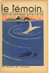Cover für das Magazin The Temoin, satirisch in Farben, 21. April 1935
