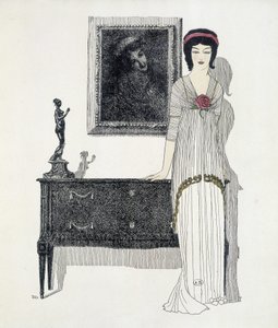 Kreation von Paul Poiret aus „Les Dresses de Paul Poiret“, Zeichnung von Paul Iribe. 1908 von Paul Iribe