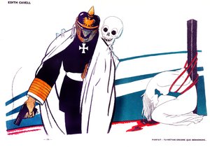 Der Tod sagt Kaiser Wilhelm, dass er durch die Ermordung von Edith Cavell entehrt ist, 13. April 1916 von Paul Iribe