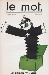 Eine Darstellung des Kaisers Wilhelm II als Teufelsspielzeug in einer Schachtel - Zeichnung von Paul Iribe (1883-1935) 1915