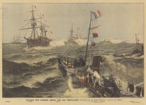 Angriff auf ein Flaggschiff durch Torpedoboote von Paul Jobert