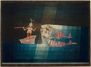 Kampfszene aus der komischen fantastischen Oper Der Seefahrer, 1923 von Paul Klee
