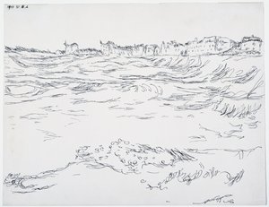 München Bucht, die Militärischen Unterstände, vor dem Hintergrund der ersten Häuser in Milbertshofen von Paul Klee