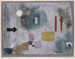 Vorbeigehen an roten Säulen von Paul Klee