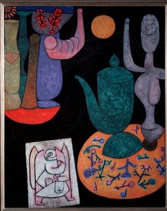 Stillleben auf schwarzem Hintergrund von Paul Klee