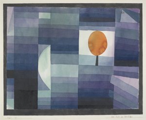 Der Vorbote des Herbstes grün/violette Abstufung mit orangefarbenem Akzent