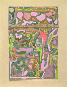 Die Sonne entdeckt, dass die Welt der Farben bereits existiert, komplizierte Komposition von Paul Klee
