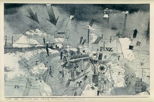 Blick auf die stark bedrohte Stadt Pintz von Paul Klee