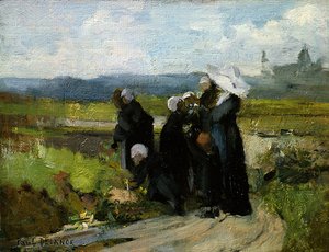 Die Waisen von Bayeux (Öl auf Holz) von Paul Louis Delance