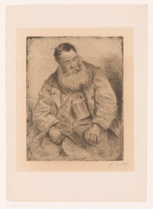 Porträt eines sitzenden Mannes mit Bart von Paul Mathey (signed by artist)