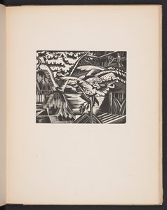 Gartenteich, Illustration aus "Places. 7 Drucke reproduziert von Holzschnitten entworfen und graviert von Paul Nash, mit Illustrationen in Prosa". London, William Heinemann