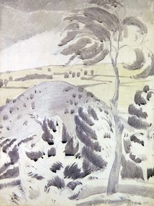 Hügel und Baum von Paul Nash