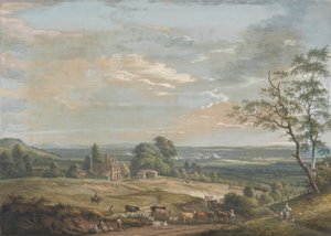 Ein entfernter Blick auf Maidstone, vom Lower Bell Inn, Boxley Hill von Paul Sandby