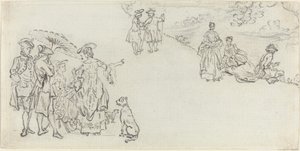 Damen und Herren in einem Landpark von Paul Sandby
