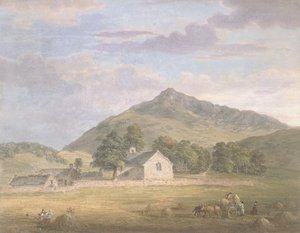 Heuernte in Dolwyddelan unter Moel Siabod, Nordwales, um 1776-86 von Paul Sandby