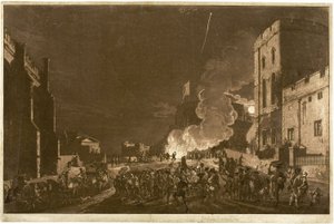 Windsor Castle vom Unteren Hof am Fünften November—Feuerwerk von Paul Sandby