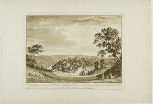 Wynnstay, Sitz von Sir Watkin Williams Wynn Bart von einem Cottage über der neuen Brücke über den Fluss Dee, Denbigh Shire von Paul Sandby