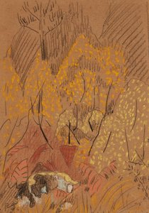 Herbstlandschaft am schwarzen und weißen Felsen, Pont Aven von Paul Sérusier