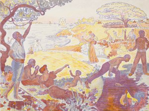 In der Zeit der Harmonie: Die Freude des Lebens - Sonntag am Meer von Paul Signac
