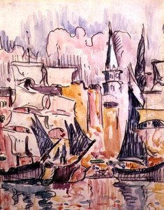 Segelboote in einem Hafen von Paul Signac