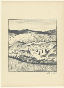 Hügellandschaft mit Feldern