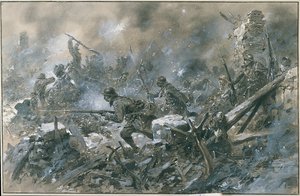 Erster Weltkrieg (1914-1918): Ein Gegenangriff im Dorf Vaux im Jahr 1916 an der Front von Verdun