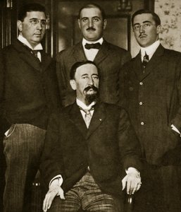 Francisco Madero und drei seiner Söhne, Gustavo, Gabriel und Evaristo, im Astor Hotel, New York, März 1911 von Paul Thompson