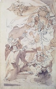 Die Jungfrau und das Jesuskind mit dem Heiligen Bernhard von Paul Troger