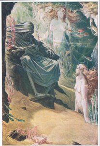 Fünf Faden tief liegt dein Vater: Aus seinen Knochen sind Korallen gemacht, Illustration aus Der Sturm, 1908