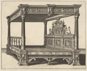 Himmelbett aus Verscheyden Schrynwerck, 1658 von Paul Vredeman de Vries