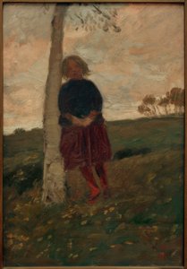 Mädchen am Birkenstamm (auch: Mädchen am Baum)