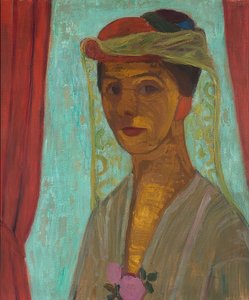 Selbstbildnis mit Hut und Schleier von Paula Modersohn Becker
