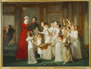 Ankunft der Erzherzogin Marie Louise in der Galerie des Château Compiègne