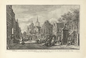 Ansicht des Dagelijkse Groenmarkt in Den Haag von Paulus Constantijn la Fargue