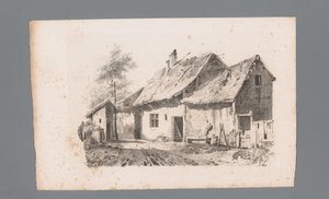 Ansicht einer Straße mit Häusern (Serie: Beginselen van landschappen)
