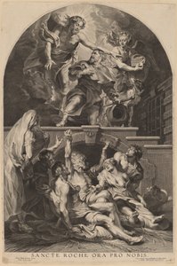 Jesus Christus erscheint dem heiligen Rochus von Paulus Pontius, after Sir Peter Paul Rubens