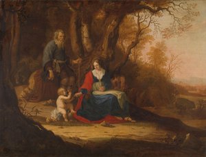 Ruhe auf der Flucht nach Ägypten von Paulus van Vianen (II)