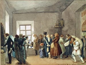 Empfangszimmer eines Polizeikommissars in der Nacht vor einem Feiertag